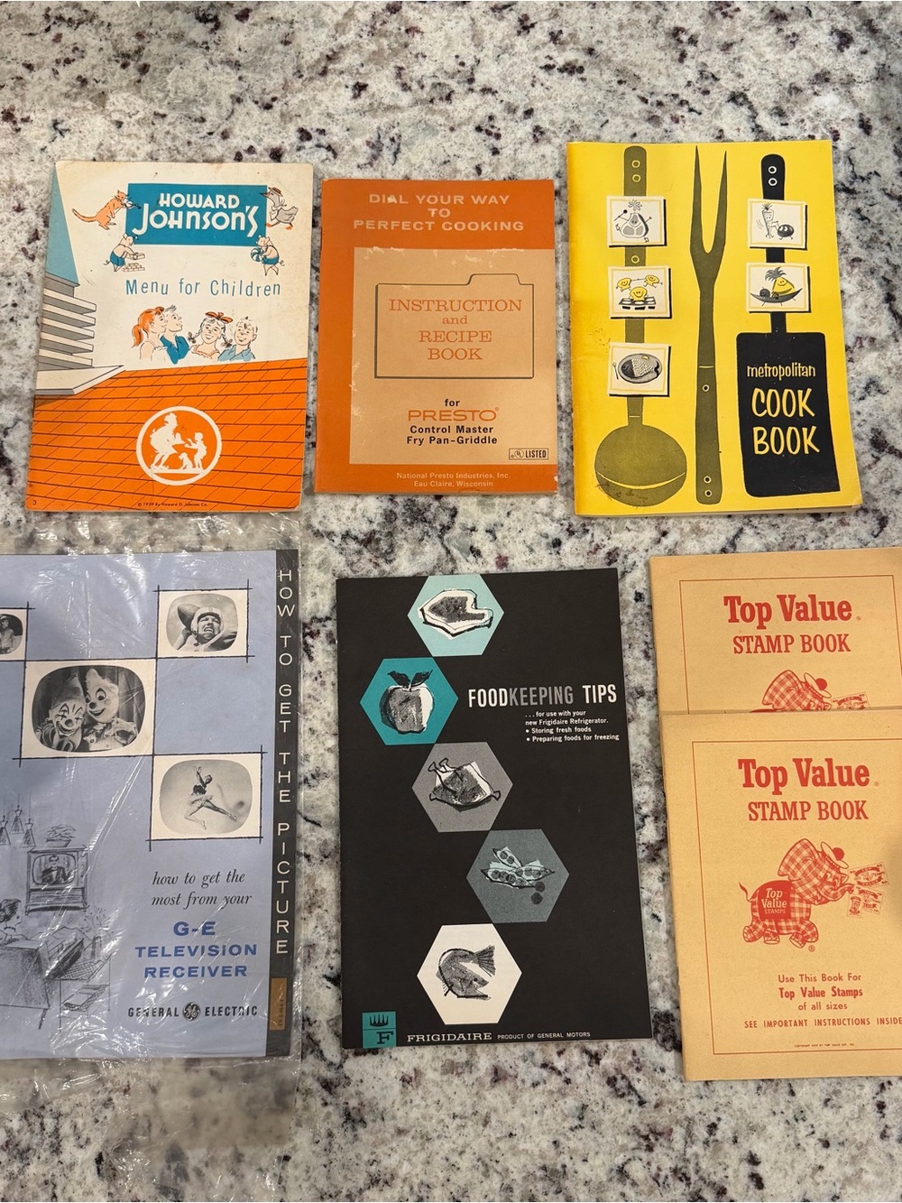 Vintage Lot of Cookbooks, Manuals, Instruction Books, Menu, Stamp Books